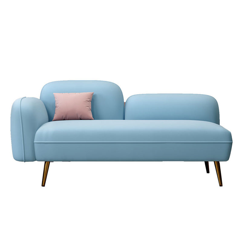 Grey/Blue/Pink Velvet Sofa 55.12"/63" Wide Square Arm Loveseat Blue Right Clearhalo 'furn' 'furn_sofas' 'Furniture' 'furniture_sofas' 'kitchen' 'kitchen_sofas' 'Living Room Furniture' 'Sofa' 'sofas' 4658028