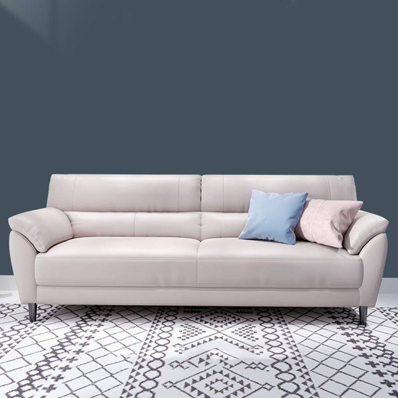 Sewn Pillow Back Pillow Top Arm Ultra-Modern Sofa with Stain Resistant Leather Clearhalo 'furn' 'furn_sofas' 'Furniture' 'furniture_sofas' 'kitchen' 'kitchen_sofas' 'Living Room Furniture' 'Sofa' 'sofas' 4658049