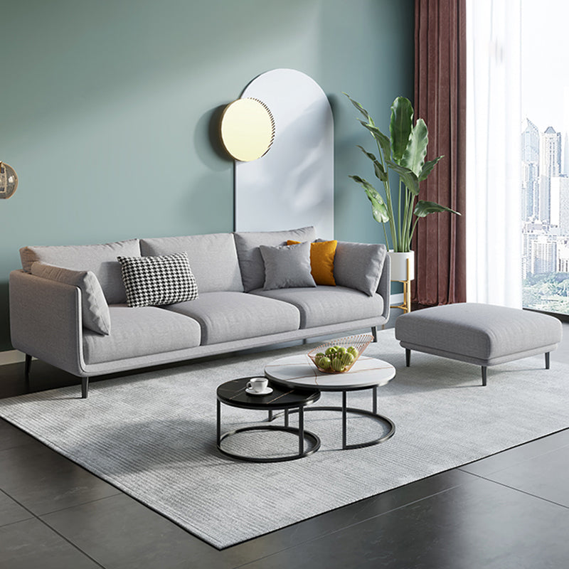 Modern Faux Leather Tuxedo Arm Sofa with Loose Back for Living Room, Water Proof Light Blue Clearhalo 'furn' 'furn_sofas' 'Furniture' 'furniture_sofas' 'kitchen' 'kitchen_sofas' 'Living Room Furniture' 'Sofa' 'sofas' 4658074