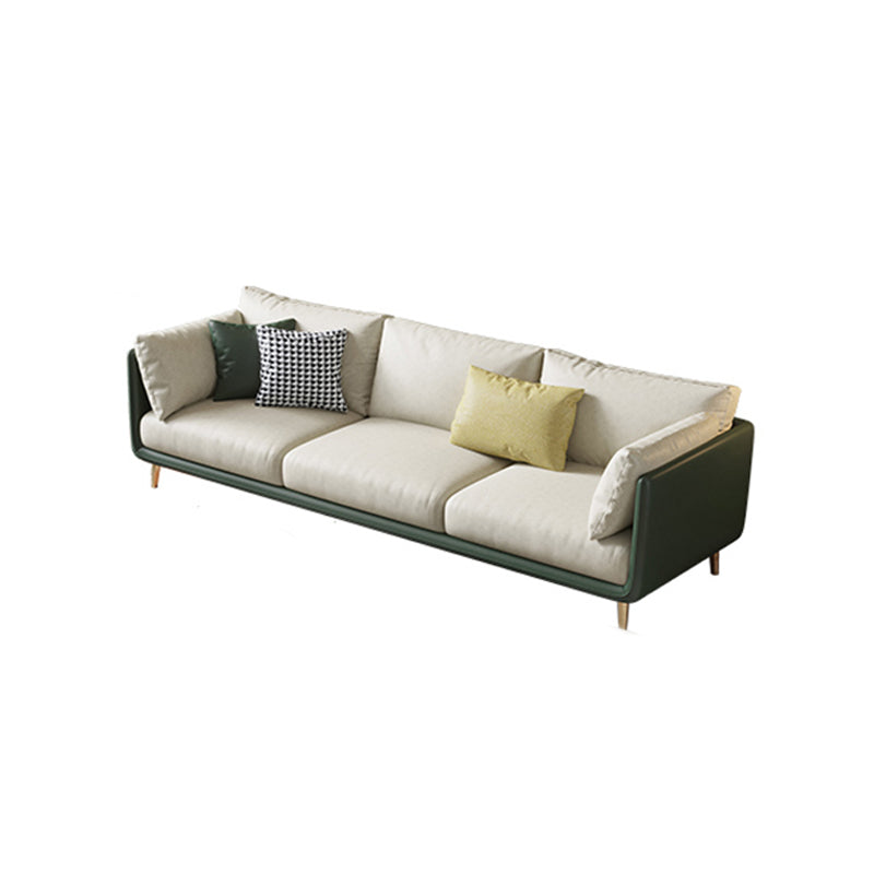 Modern Faux Leather Tuxedo Arm Sofa with Loose Back for Living Room, Water Proof Clearhalo 'furn' 'furn_sofas' 'Furniture' 'furniture_sofas' 'kitchen' 'kitchen_sofas' 'Living Room Furniture' 'Sofa' 'sofas' 4658075