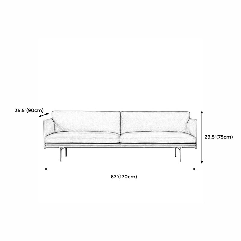 29" High Modern Faux Leather Tuxedo Arm Standard Sofa with Cushions for Living Room Clearhalo 'furn' 'furn_sofas' 'Furniture' 'furniture_sofas' 'kitchen' 'kitchen_sofas' 'Living Room Furniture' 'Sofa' 'sofas' 4658109
