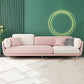 36" High Modern Velvet Square Arm Sofa with 2 Pillows Standard Sofa for Living Room 88.5"L x 33.5"W x 37.5"H Pink-Light Grey Clearhalo 'furn' 'furn_sofas' 'Furniture' 'furniture_sofas' 'kitchen' 'kitchen_sofas' 'Living Room Furniture' 'Sofa' 'sofas' 4658111