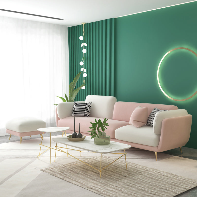 36" High Modern Velvet Square Arm Sofa with 2 Pillows Standard Sofa for Living Room Clearhalo 'furn' 'furn_sofas' 'Furniture' 'furniture_sofas' 'kitchen' 'kitchen_sofas' 'Living Room Furniture' 'Sofa' 'sofas' 4658113