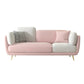 36" High Modern Velvet Square Arm Sofa with 2 Pillows Standard Sofa for Living Room 73"L x 33.5"W x 37.5"H Pink-Light Grey Clearhalo 'furn' 'furn_sofas' 'Furniture' 'furniture_sofas' 'kitchen' 'kitchen_sofas' 'Living Room Furniture' 'Sofa' 'sofas' 4658125