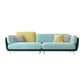 36" High Modern Velvet Square Arm Sofa with 2 Pillows Standard Sofa for Living Room 110"L x 33.5"W x 37.5"H Blue-Green Clearhalo 'furn' 'furn_sofas' 'Furniture' 'furniture_sofas' 'kitchen' 'kitchen_sofas' 'Living Room Furniture' 'Sofa' 'sofas' 4658127