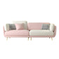 36" High Modern Velvet Square Arm Sofa with 2 Pillows Standard Sofa for Living Room 94.5"L x 33.5"W x 37.5"H Pink-Light Grey Clearhalo 'furn' 'furn_sofas' 'Furniture' 'furniture_sofas' 'kitchen' 'kitchen_sofas' 'Living Room Furniture' 'Sofa' 'sofas' 4658128