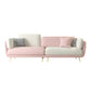36" High Modern Velvet Square Arm Sofa with 2 Pillows Standard Sofa for Living Room 102"L x 33.5"W x 37.5"H Pink-Light Grey Clearhalo 'furn' 'furn_sofas' 'Furniture' 'furniture_sofas' 'kitchen' 'kitchen_sofas' 'Living Room Furniture' 'Sofa' 'sofas' 4658130