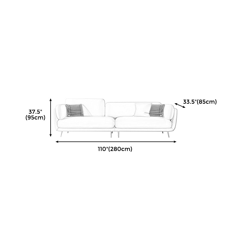 36" High Modern Velvet Square Arm Sofa with 2 Pillows Standard Sofa for Living Room Clearhalo 'furn' 'furn_sofas' 'Furniture' 'furniture_sofas' 'kitchen' 'kitchen_sofas' 'Living Room Furniture' 'Sofa' 'sofas' 4658139