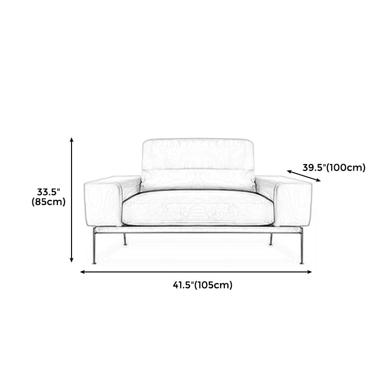 32" High Genuine Leather Square Arm Modern Sofa with Bolster Pillows, Brown Clearhalo 'furn' 'furn_sofas' 'Furniture' 'furniture_sofas' 'kitchen' 'kitchen_sofas' 'Living Room Furniture' 'Sofa' 'sofas' 4658151