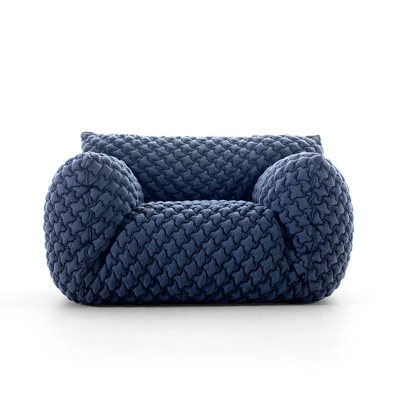 33" High Cotton Contemporary Round Arm Sofa with Tight Back for Apartment, Living Room Royal Blue Clearhalo 'furn' 'furn_sofas' 'Furniture' 'furniture_sofas' 'kitchen' 'kitchen_sofas' 'Living Room Furniture' 'Sofa' 'sofas' 4658162
