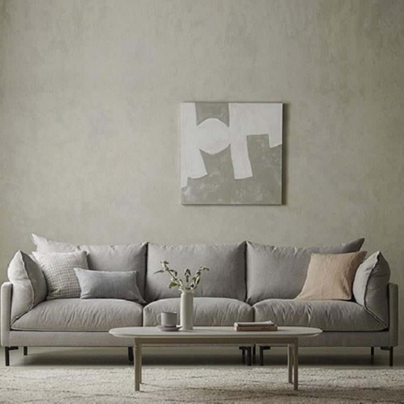 Modern Linen Square Arm Sofa with Bolster Pillows for Living Room, Apartment Clearhalo 'furn' 'furn_sofas' 'Furniture' 'furniture_sofas' 'kitchen' 'kitchen_sofas' 'Living Room Furniture' 'Sofa' 'sofas' 4658175