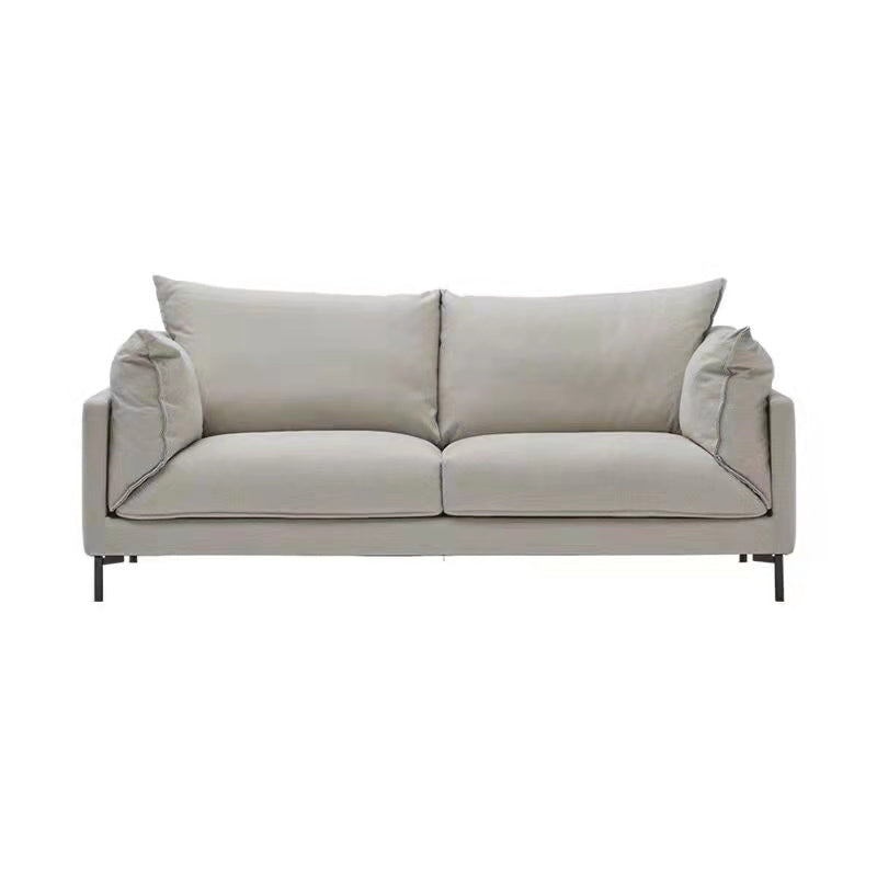 Modern Linen Square Arm Sofa with Bolster Pillows for Living Room, Apartment 71"L x 33"W x 33"H Light Gray Clearhalo 'furn' 'furn_sofas' 'Furniture' 'furniture_sofas' 'kitchen' 'kitchen_sofas' 'Living Room Furniture' 'Sofa' 'sofas' 4658182