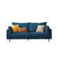 Modern Linen Square Arm Sofa with Bolster Pillows for Living Room, Apartment Dark Blue Clearhalo 'furn' 'furn_sofas' 'Furniture' 'furniture_sofas' 'kitchen' 'kitchen_sofas' 'Living Room Furniture' 'Sofa' 'sofas' 4658184