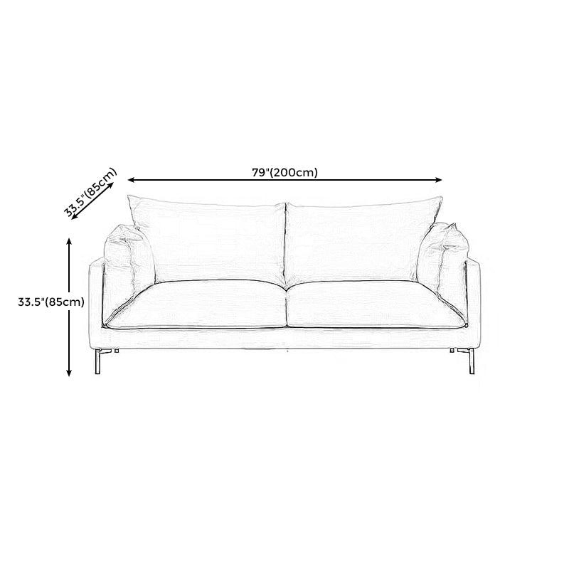 Modern Linen Square Arm Sofa with Bolster Pillows for Living Room, Apartment Clearhalo 'furn' 'furn_sofas' 'Furniture' 'furniture_sofas' 'kitchen' 'kitchen_sofas' 'Living Room Furniture' 'Sofa' 'sofas' 4658192