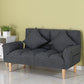 Square Arm Sofa Reclining 48.43" Biscuit Back Linen Loveseat 48"L x 24"W x 28"H Dark Gray Clearhalo 'furn' 'furn_sofas' 'Furniture' 'furniture_sofas' 'kitchen' 'kitchen_sofas' 'Living Room Furniture' 'Sofa' 'sofas' 4658194