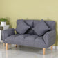 Square Arm Sofa Reclining 48.43" Biscuit Back Linen Loveseat 48"L x 24"W x 28"H Grey Clearhalo 'furn' 'furn_sofas' 'Furniture' 'furniture_sofas' 'kitchen' 'kitchen_sofas' 'Living Room Furniture' 'Sofa' 'sofas' 4658195