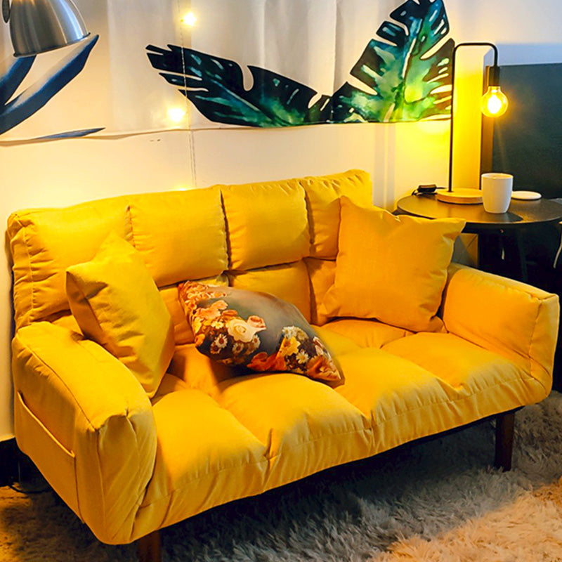 Square Arm Sofa Reclining 48.43" Biscuit Back Linen Loveseat Clearhalo 'furn' 'furn_sofas' 'Furniture' 'furniture_sofas' 'kitchen' 'kitchen_sofas' 'Living Room Furniture' 'Sofa' 'sofas' 4658198