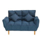 Square Arm Sofa Reclining 48.43" Biscuit Back Linen Loveseat Clearhalo 'furn' 'furn_sofas' 'Furniture' 'furniture_sofas' 'kitchen' 'kitchen_sofas' 'Living Room Furniture' 'Sofa' 'sofas' 4658203
