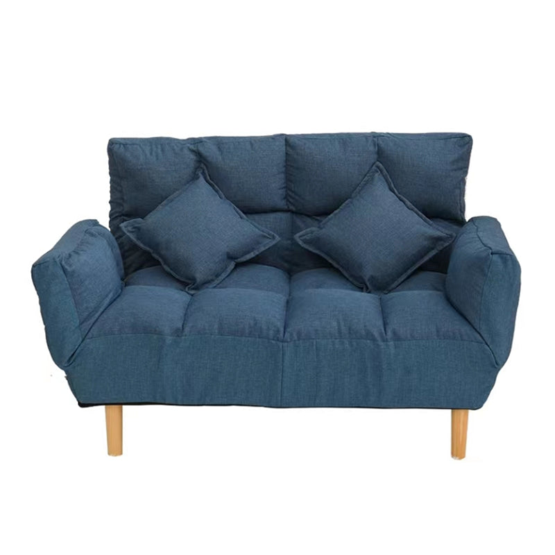 Square Arm Sofa Reclining 48.43" Biscuit Back Linen Loveseat Clearhalo 'furn' 'furn_sofas' 'Furniture' 'furniture_sofas' 'kitchen' 'kitchen_sofas' 'Living Room Furniture' 'Sofa' 'sofas' 4658203