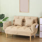 Square Arm Sofa Reclining 48.43" Biscuit Back Linen Loveseat 48"L x 24"W x 33.5"H Khaki Clearhalo 'furn' 'furn_sofas' 'Furniture' 'furniture_sofas' 'kitchen' 'kitchen_sofas' 'Living Room Furniture' 'Sofa' 'sofas' 4658209