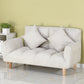 Square Arm Sofa Reclining 48.43" Biscuit Back Linen Loveseat 48"L x 24"W x 28"H Off-White Clearhalo 'furn' 'furn_sofas' 'Furniture' 'furniture_sofas' 'kitchen' 'kitchen_sofas' 'Living Room Furniture' 'Sofa' 'sofas' 4658219
