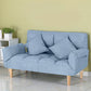 Square Arm Sofa Reclining 48.43" Biscuit Back Linen Loveseat 48"L x 24"W x 28"H Light Blue Clearhalo 'furn' 'furn_sofas' 'Furniture' 'furniture_sofas' 'kitchen' 'kitchen_sofas' 'Living Room Furniture' 'Sofa' 'sofas' 4658220