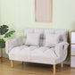 Square Arm Sofa Reclining 48.43" Biscuit Back Linen Loveseat 48"L x 24"W x 33.5"H Off-White Clearhalo 'furn' 'furn_sofas' 'Furniture' 'furniture_sofas' 'kitchen' 'kitchen_sofas' 'Living Room Furniture' 'Sofa' 'sofas' 4658221