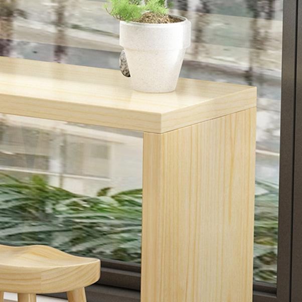 Light Brown Industrial Style Table Solid Wood Milk Tea Shop Casual Bar Table Clearhalo 'Bar Furniture' 'Bar Tables' 'bar_tables' 'furn' 'furn_bar_tables' 'Furniture' 'furniture_bar_tables' 'Kitchen & Dining Furniture' 4664104