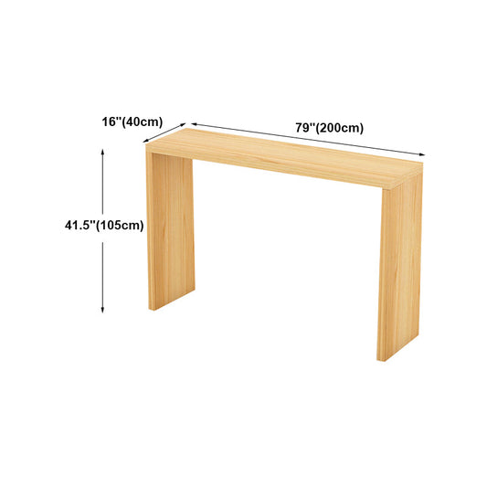 Light Brown Industrial Style Table Solid Wood Milk Tea Shop Casual Bar Table Clearhalo 'Bar Furniture' 'Bar Tables' 'bar_tables' 'furn' 'furn_bar_tables' 'Furniture' 'furniture_bar_tables' 'Kitchen & Dining Furniture' 4664115