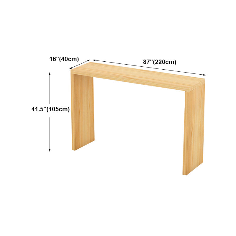 Light Brown Industrial Style Table Solid Wood Milk Tea Shop Casual Bar Table Clearhalo 'Bar Furniture' 'Bar Tables' 'bar_tables' 'furn' 'furn_bar_tables' 'Furniture' 'furniture_bar_tables' 'Kitchen & Dining Furniture' 4664116