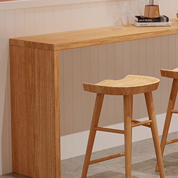 Brown Industrial Style Bar Table Solid Wood Coffe Shop Casual Bar Table Clearhalo 'Bar Furniture' 'Bar Tables' 'bar_tables' 'furn' 'furn_bar_tables' 'Furniture' 'furniture_bar_tables' 'Kitchen & Dining Furniture' 4664123