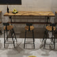 Brown Modern Style Bar Table Pine Wood and Metal Coffee Shop Bar Table Clearhalo 'Bar Furniture' 'Bar Tables' 'bar_tables' 'furn' 'furn_bar_tables' 'Furniture' 'furniture_bar_tables' 'Kitchen & Dining Furniture' 4664138