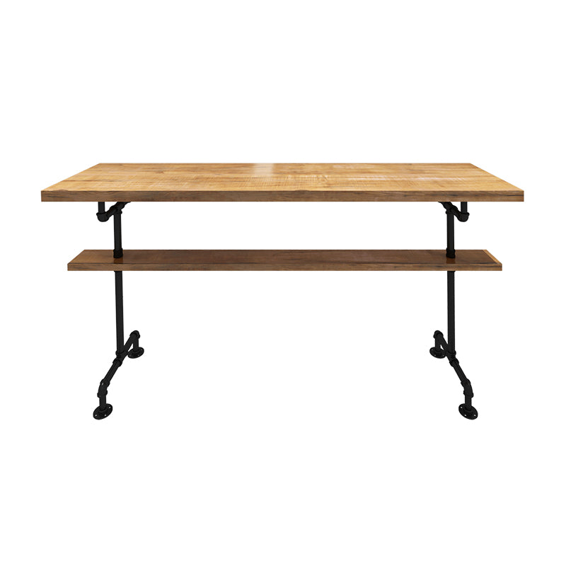 Brown Modern Style Bar Table Pine Wood and Metal Coffee Shop Bar Table Without Chairs Clearhalo 'Bar Furniture' 'Bar Tables' 'bar_tables' 'furn' 'furn_bar_tables' 'Furniture' 'furniture_bar_tables' 'Kitchen & Dining Furniture' 4664141