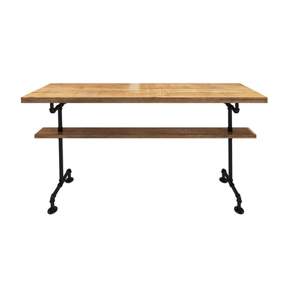 Brown Modern Style Bar Table Pine Wood and Metal Coffee Shop Bar Table Without Chairs Clearhalo 'Bar Furniture' 'Bar Tables' 'bar_tables' 'furn' 'furn_bar_tables' 'Furniture' 'furniture_bar_tables' 'Kitchen & Dining Furniture' 4664141
