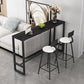 White and Black Modern Style Bar Table in Metal and Wood Milk Tea Shop Bar Table Black Black Clearhalo 'Bar Furniture' 'Bar Tables' 'bar_tables' 'furn' 'furn_bar_tables' 'Furniture' 'furniture_bar_tables' 'Kitchen & Dining Furniture' 4664152