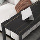 White and Black Modern Style Bar Table in Metal and Wood Milk Tea Shop Bar Table Clearhalo 'Bar Furniture' 'Bar Tables' 'bar_tables' 'furn' 'furn_bar_tables' 'Furniture' 'furniture_bar_tables' 'Kitchen & Dining Furniture' 4664156