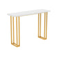Glam Wood Pub Table with Rectangle Table Top Gold Sled Table - 41.3" H White-Gold Wood Clearhalo 'Bar Furniture' 'Bar Tables' 'bar_tables' 'furn' 'furn_bar_tables' 'Furniture' 'furniture_bar_tables' 'Kitchen & Dining Furniture' 4664167