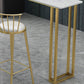 Glam Wood Pub Table with Rectangle Table Top Gold Sled Table - 41.3" H Clearhalo 'Bar Furniture' 'Bar Tables' 'bar_tables' 'furn' 'furn_bar_tables' 'Furniture' 'furniture_bar_tables' 'Kitchen & Dining Furniture' 4664173