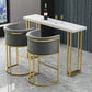 Glam Wood Pub Table with Rectangle Table Top Gold Sled Table - 41.3" H Clearhalo 'Bar Furniture' 'Bar Tables' 'bar_tables' 'furn' 'furn_bar_tables' 'Furniture' 'furniture_bar_tables' 'Kitchen & Dining Furniture' 4664177