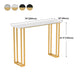 Glam Wood Pub Table with Rectangle Table Top Gold Sled Table - 41.3" H Clearhalo 'Bar Furniture' 'Bar Tables' 'bar_tables' 'furn' 'furn_bar_tables' 'Furniture' 'furniture_bar_tables' 'Kitchen & Dining Furniture' 4664183