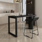 Wood Bar Stool Table with Specialty Table Top Double Pedestal Table - 41.3" H Black Without Chairs Clearhalo 'Bar Furniture' 'Bar Tables' 'bar_tables' 'furn' 'furn_bar_tables' 'Furniture' 'furniture_bar_tables' 'Kitchen & Dining Furniture' 4664213
