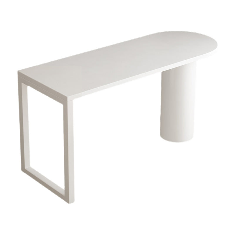 Wood Bar Stool Table with Specialty Table Top Double Pedestal Table - 41.3" H White Without Chairs Clearhalo 'Bar Furniture' 'Bar Tables' 'bar_tables' 'furn' 'furn_bar_tables' 'Furniture' 'furniture_bar_tables' 'Kitchen & Dining Furniture' 4664214
