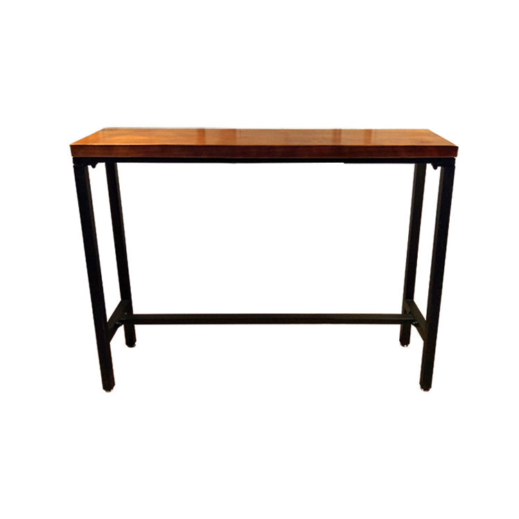 Industrial Brown Wood Pub Table with Rectangle Table Top Trestle Table - 41.3" H Without Chairs Clearhalo 'Bar Furniture' 'Bar Tables' 'bar_tables' 'furn' 'furn_bar_tables' 'Furniture' 'furniture_bar_tables' 'Kitchen & Dining Furniture' 4664229