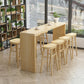Industrial Style Bar Table Solid Wood Light Brown Milk Tea Shop Casual Bar Table 110.2"L x 15.7"W x 41.3"H Without Chairs Clearhalo 'Bar Furniture' 'Bar Tables' 'bar_tables' 'furn' 'furn_bar_tables' 'Furniture' 'furniture_bar_tables' 'Kitchen & Dining Furniture' 4664244