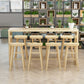 Industrial Style Bar Table Solid Wood Light Brown Milk Tea Shop Casual Bar Table 86.6"L x 15.7"W x 41.3"H Without Chairs Clearhalo 'Bar Furniture' 'Bar Tables' 'bar_tables' 'furn' 'furn_bar_tables' 'Furniture' 'furniture_bar_tables' 'Kitchen & Dining Furniture' 4664247