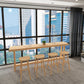 Industrial Style Light Brown Bar Table Solid Wood Milk Tea Shop Casual Bar Table Clearhalo 'Bar Furniture' 'Bar Tables' 'bar_tables' 'furn' 'furn_bar_tables' 'Furniture' 'furniture_bar_tables' 'Kitchen & Dining Furniture' 4664271