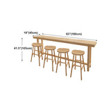 Industrial Style Light Brown Bar Table Solid Wood Milk Tea Shop Casual Bar Table Clearhalo 'Bar Furniture' 'Bar Tables' 'bar_tables' 'furn' 'furn_bar_tables' 'Furniture' 'furniture_bar_tables' 'Kitchen & Dining Furniture' 4664276