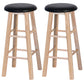 Industrial Style Bar-stool with Wooden Legs Round Seat for Kitchen Bar Black 2 Piece Set Clearhalo 'Bar Furniture' 'Bar Stools' 'bar_stools' 'furn' 'furn_bar_stools' 'furniture_bar_stools' 'Kitchen & Dining Furniture' 'kitchen&dining_furn' 'kitchen' 'kitchen_furn' Furniture' 4664285