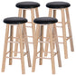 Industrial Style Bar-stool with Wooden Legs Round Seat for Kitchen Bar Black 4 Piece Set Clearhalo 'Bar Furniture' 'Bar Stools' 'bar_stools' 'furn' 'furn_bar_stools' 'furniture_bar_stools' 'Kitchen & Dining Furniture' 'kitchen&dining_furn' 'kitchen' 'kitchen_furn' Furniture' 4664288