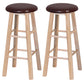 Industrial Style Bar-stool with Wooden Legs Round Seat for Kitchen Bar Brown 2 Piece Set Clearhalo 'Bar Furniture' 'Bar Stools' 'bar_stools' 'furn' 'furn_bar_stools' 'furniture_bar_stools' 'Kitchen & Dining Furniture' 'kitchen&dining_furn' 'kitchen' 'kitchen_furn' Furniture' 4664291